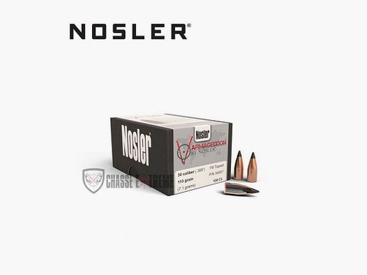 100 Ogives NOSLER Cal.30 110 Gr Tip Fb
