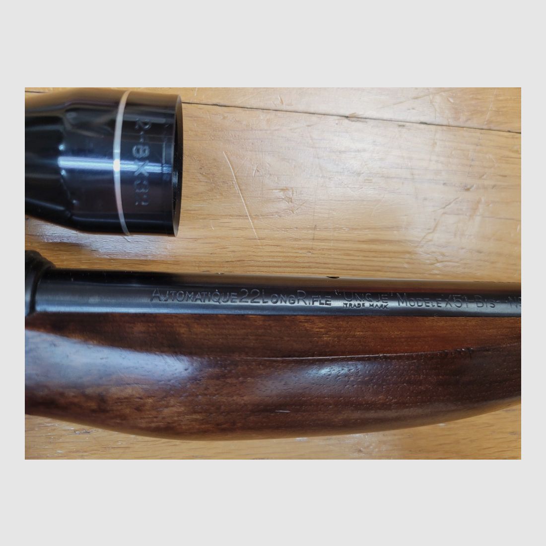 Sehr schöne Selbstladebüchse Unique – Modell X51 Bis – Kal. 22LR – Magazin 10 Schuss – Tasco 3-8 x32 Zielfernrohr „Made in Japan“! – TBE ++, Bild 21 von 23
