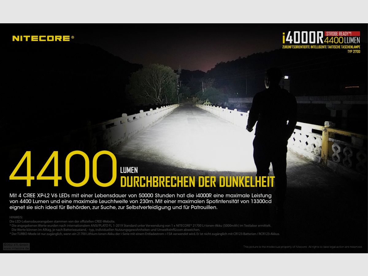 Nitecore I4000R flashlight i4000R 4400 lumens