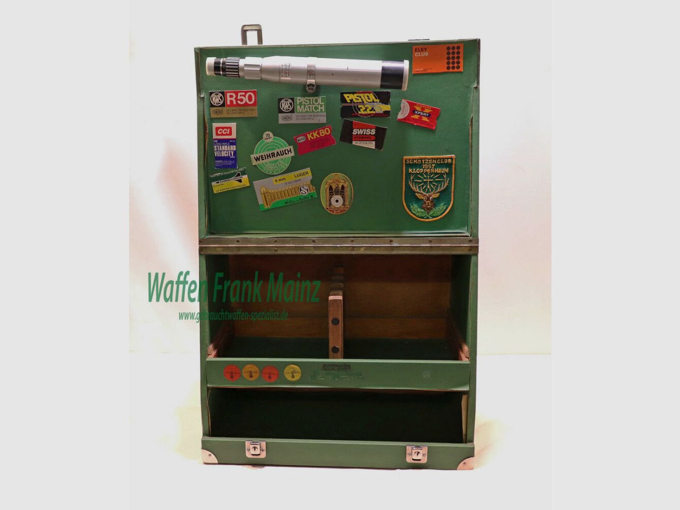 Cajas de Pistoleras de Madera Alemanas Diversas con Telescopio para 4 Pistolas