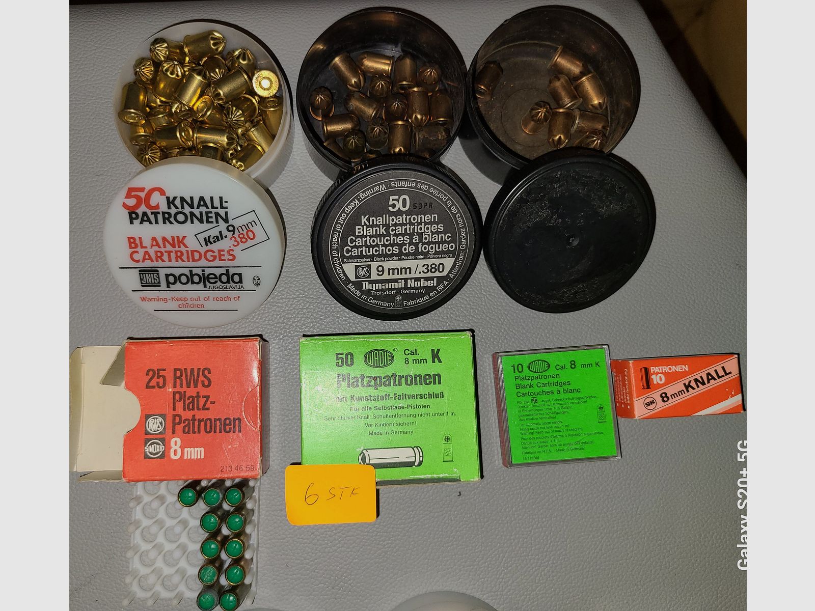 SAMMLUNG MUNITION cal. 6mm, 22, 8mm, 9mm, 35. PLATZ GAS, CS, PFEFFER, PYRO, SILVESTER, REVOLVER,PISTOLE, GEWEHR,  ALT, SAMMLER, SELTEN