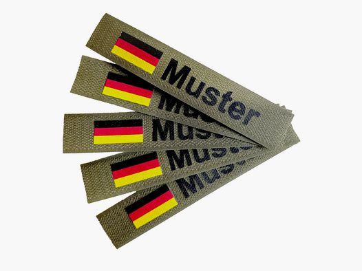 Namensbänder 5er Set mit Flagge Oliv