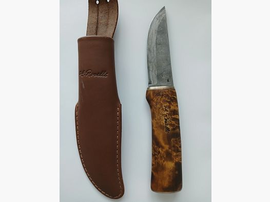 Heimo Roselli Jagdmesser Damast Sterlingsilber