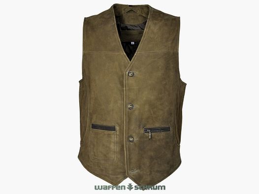 Hubertus Lederweste Trapper oliv
