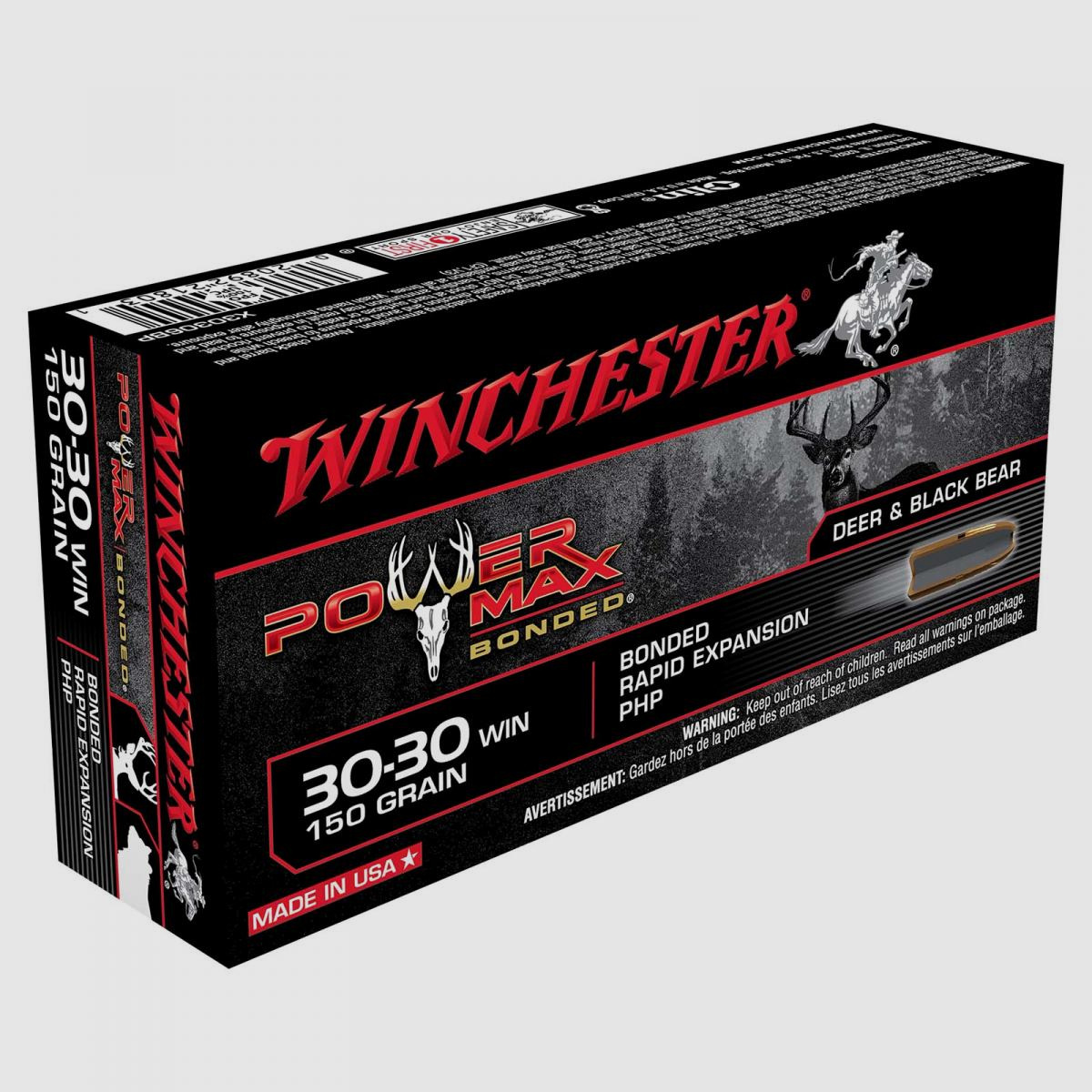 Winchester Power Max Bonded .30-30 Win. 100GR Bonded Rapid Expansion PHP 20 cartouches