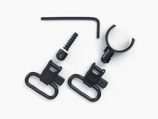 Set di ganci per cinghia QD di Uncle Mike's, morsetto per tubo del caricatore / canna, nero