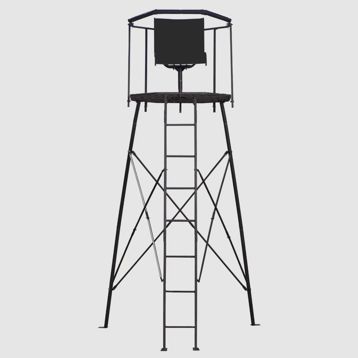 Free-standing high seat with railing