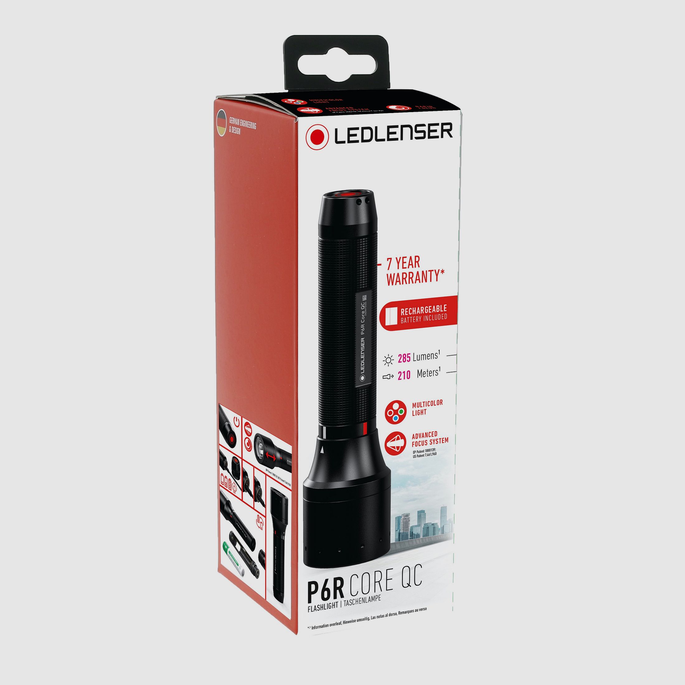 502517 Ledlenser P6R CORE QC Taschenlampe bis zu 270 Lumen 335 Meter Multicolor