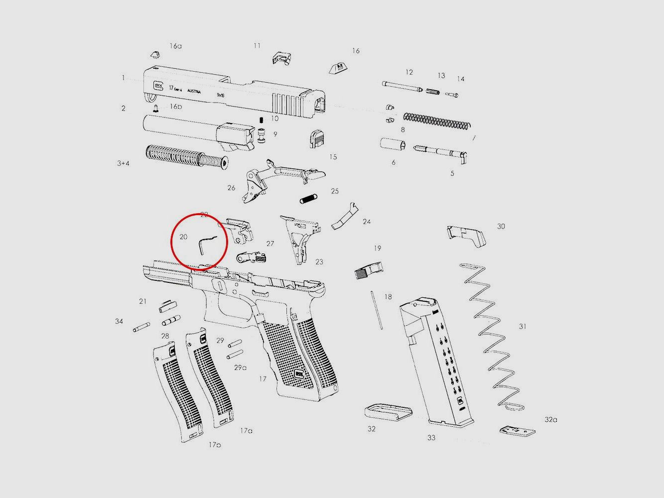 Ressort de verrouillage glissant Eemann Tech pour GLOCK 17, image 2 sur 3