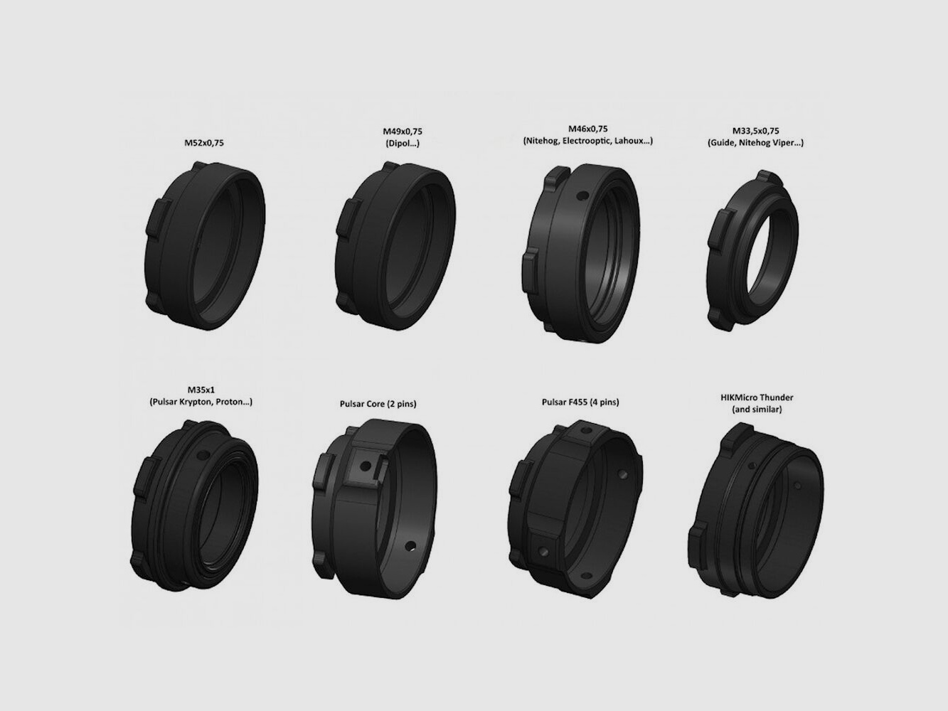 Rusan MAR Connector MCR verbindingsstuk draad M52x0,75 voor Infiray, Lahoux, Leica, Zeiss ...