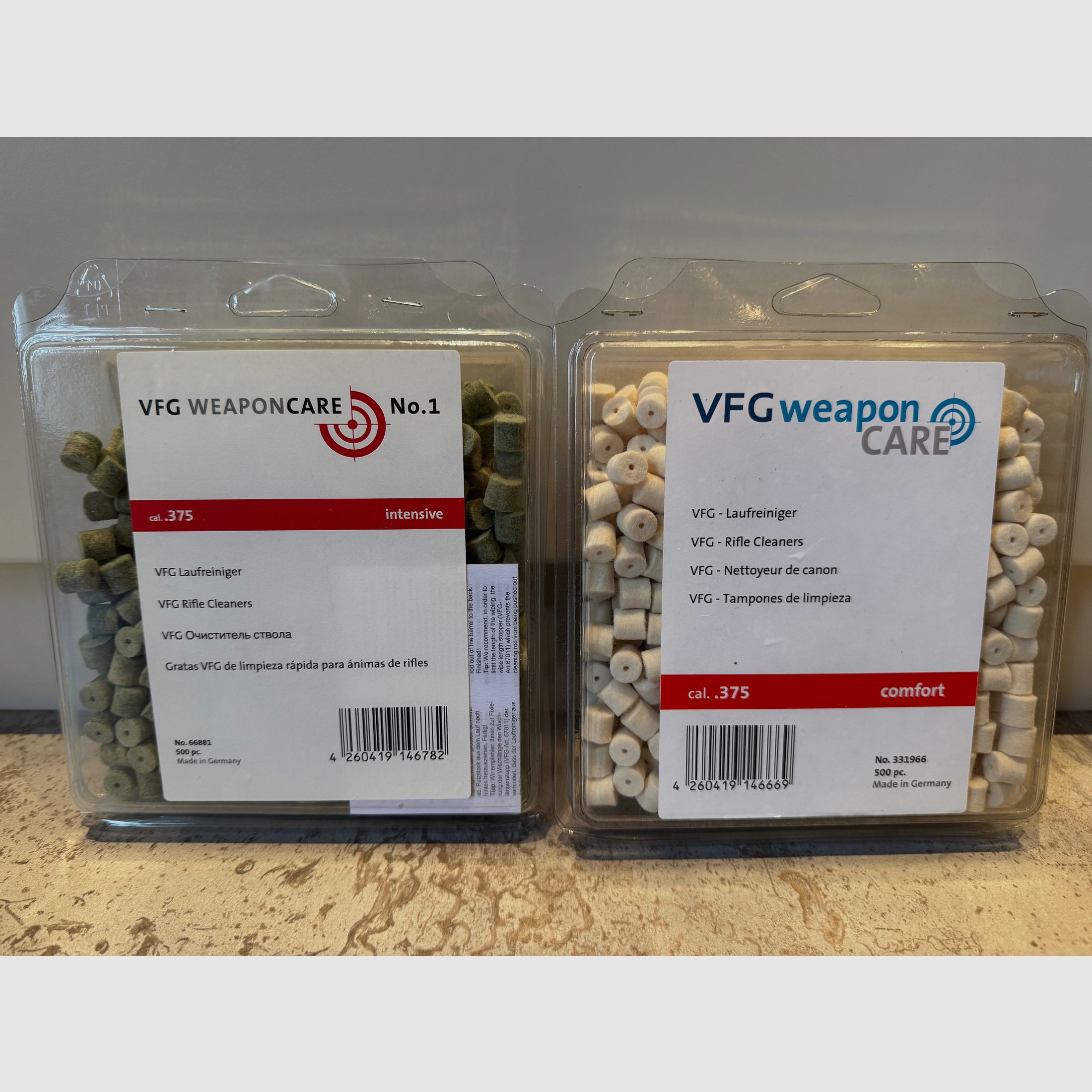 VFG Fieltro limpiador de cañones .375 (Intensivo y Comfort) casi 1000 piezas