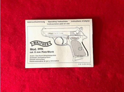 WALTHER PPK 8MM PAK INSTRUKCJA OBSŁUGI