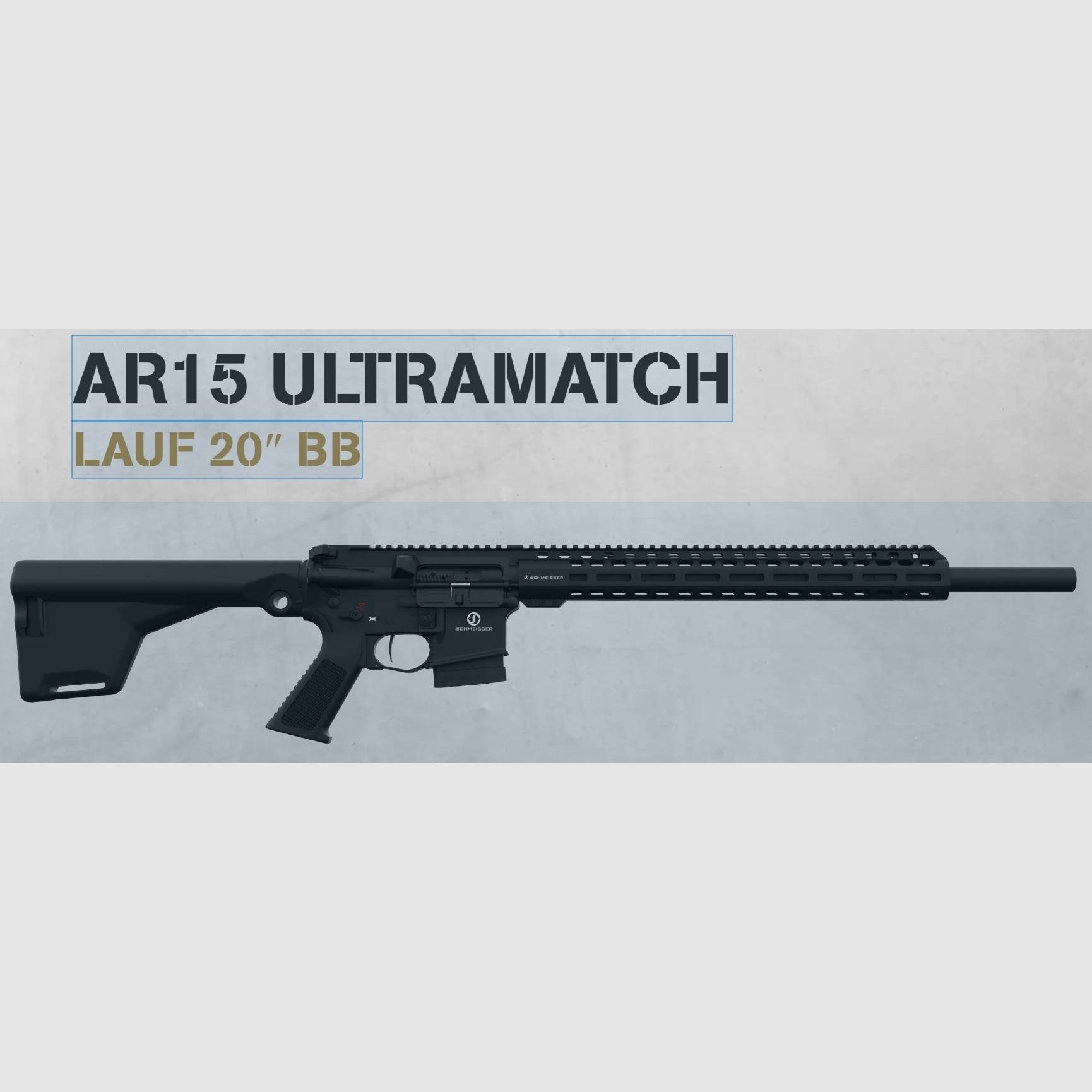 Schmeisser AR-15 Mod. ULTRAMATCH,  20 Zoll Bull Barrel Lauf brüniert, M-LOK Handschutz (Freischwinger), Bild 2 von 4