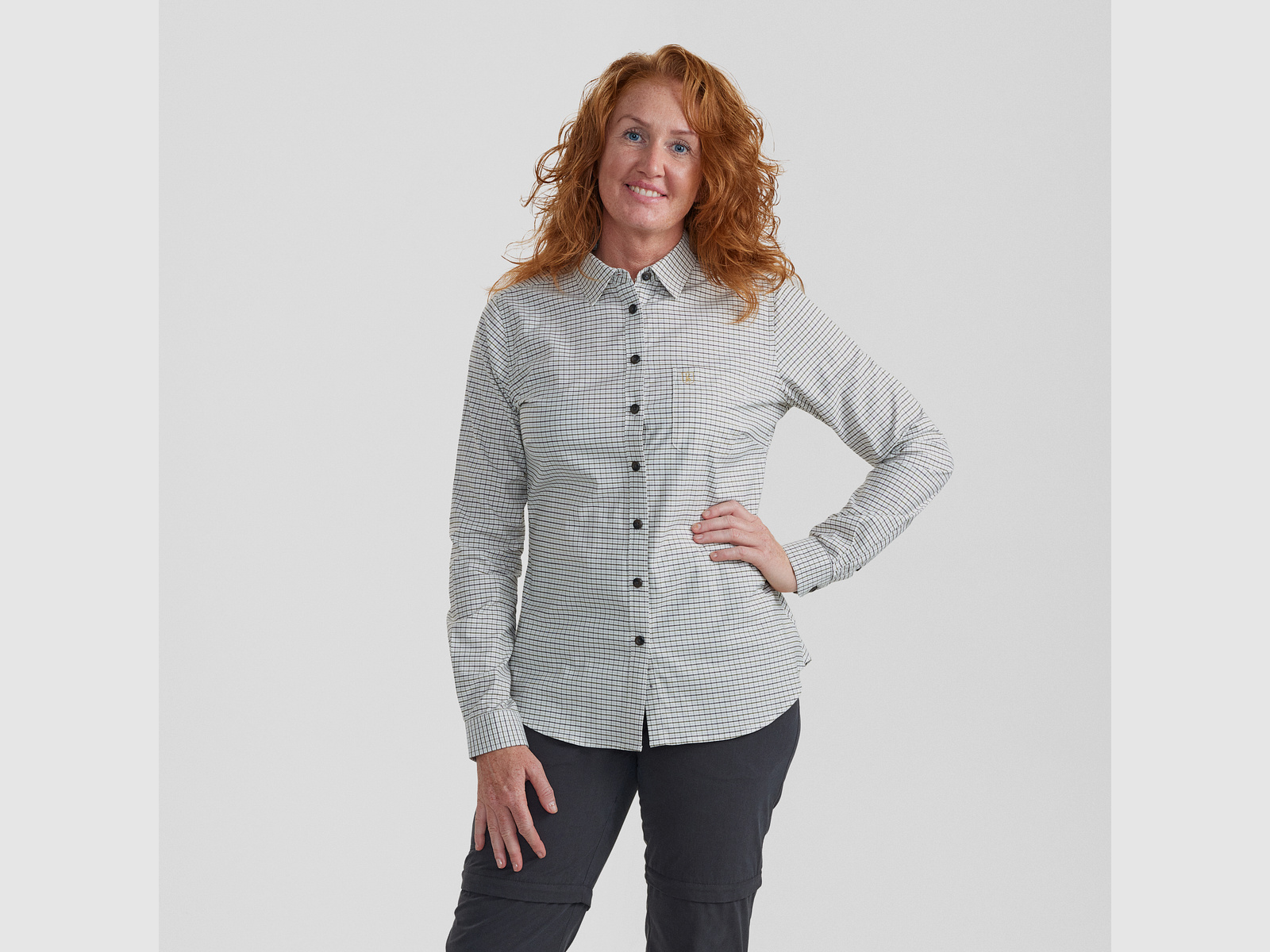 Lady Sara Blouse - Groene Ruit - Damesmaat: 38