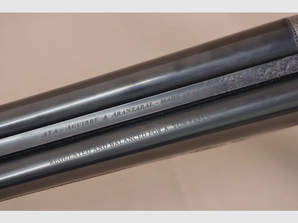 AYA - Aguirre y Aranzabal side lock over-and-under shotgun // TOP wood / engraving / made according to the specifications of Augustinus von Papen!!