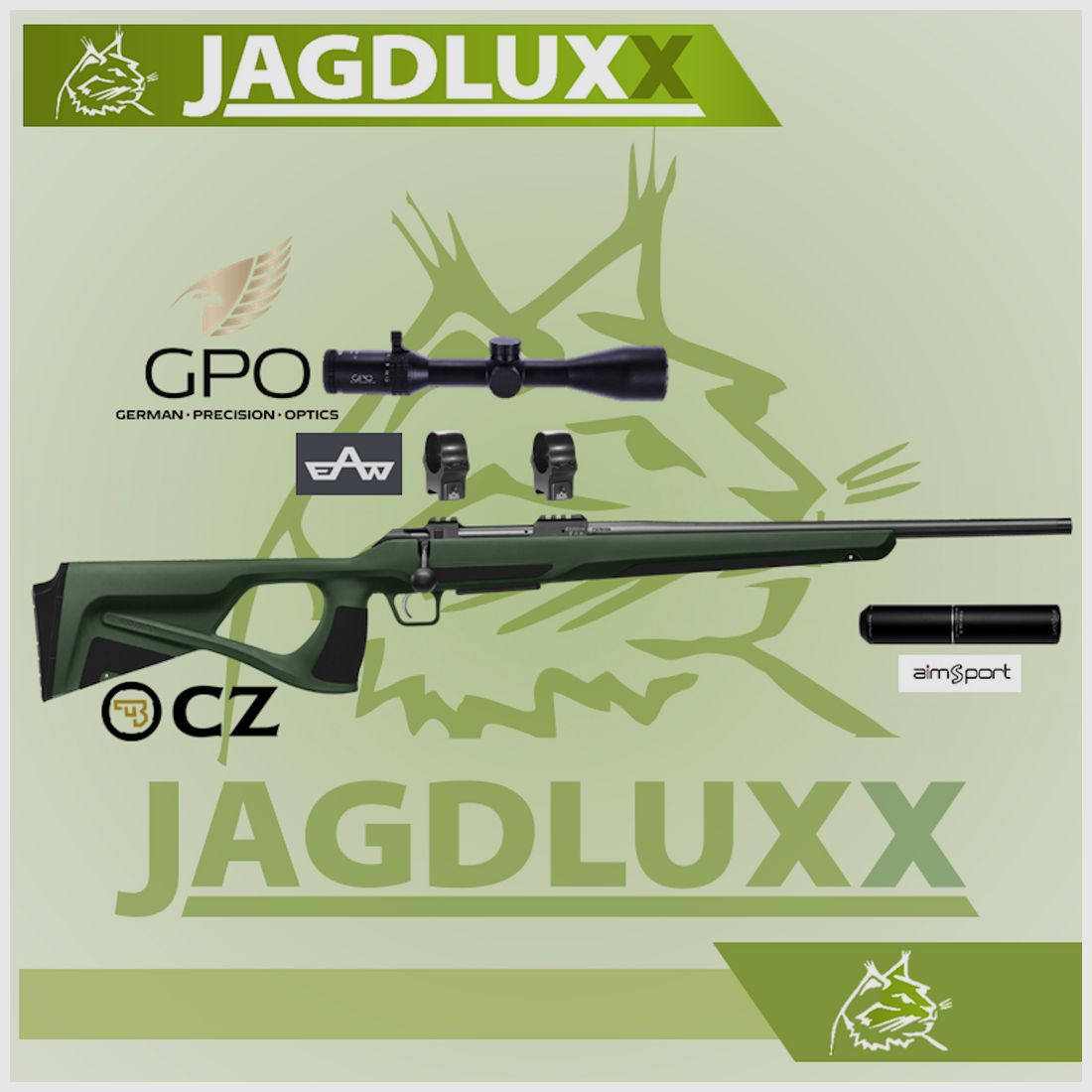 CZ 600+ Ergo Repetierbchse mit GPO Spectra 6x + Schalldmpfer