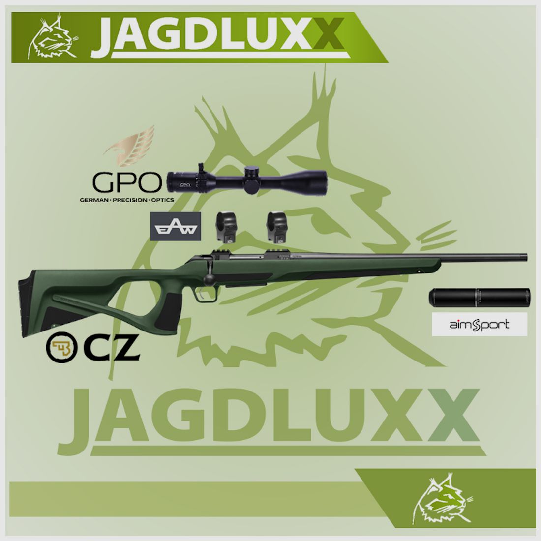 CZ 600+ Ergo Repetierbüchse mit GPO Spectra 6x + Schalldämpfer