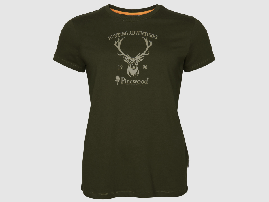 Pinewood Dames T-shirt Red Deer - Green (3452), afbeelding 1 van 5