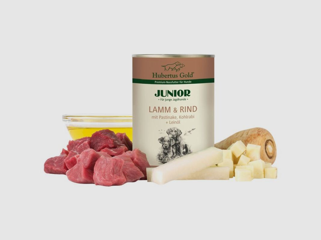 Hubertus Gold Junior Lamm & Rind mit Pastinaken und Kohlrabi 400g