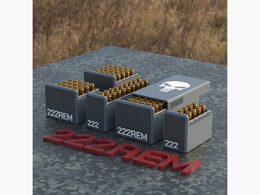 Filamelt Munitionsbox / Ammo Box .222 REM – Patronenbox für 50 Schuss, Made in Germany