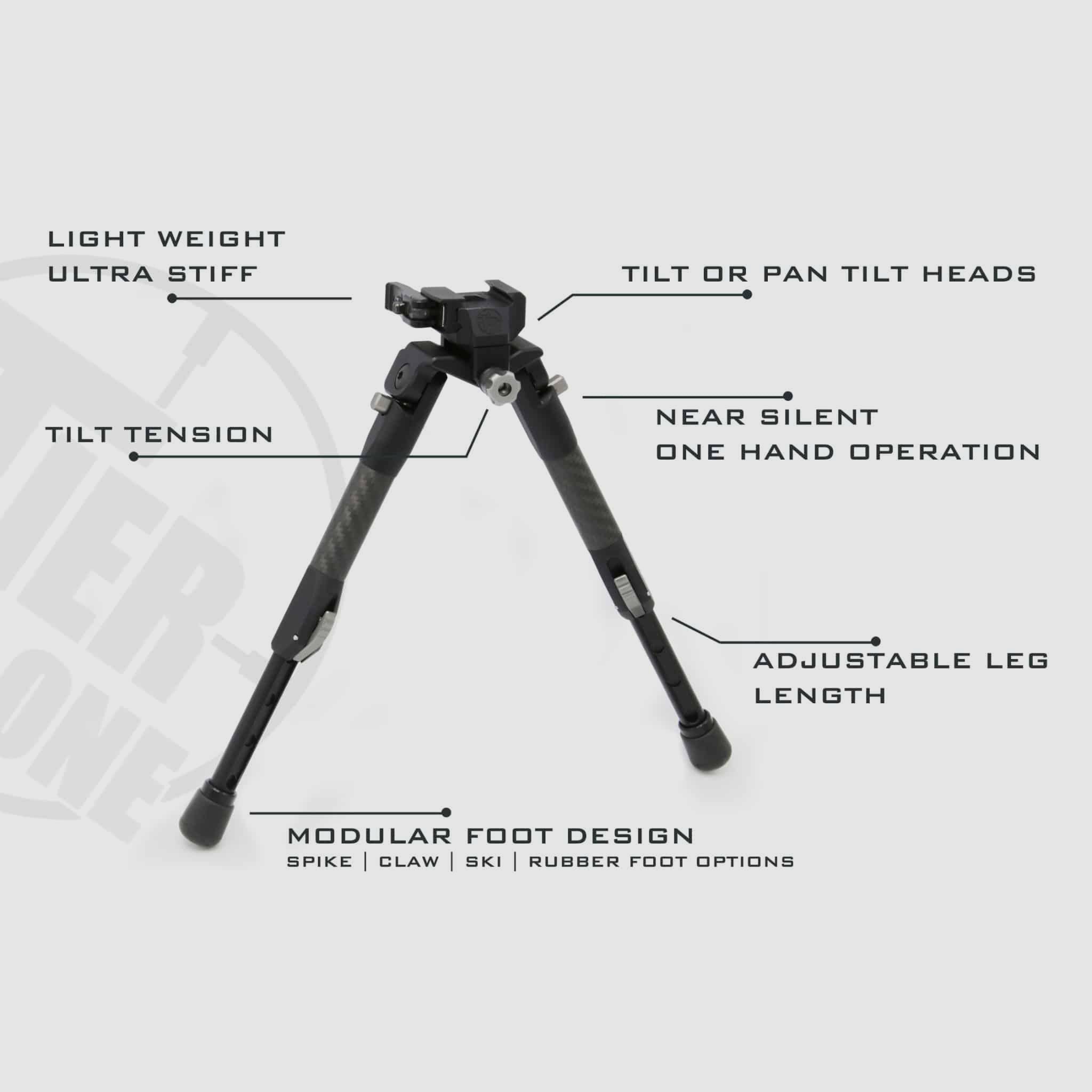Tier One Tactical Bipod Aluminium, image 2 sur 2