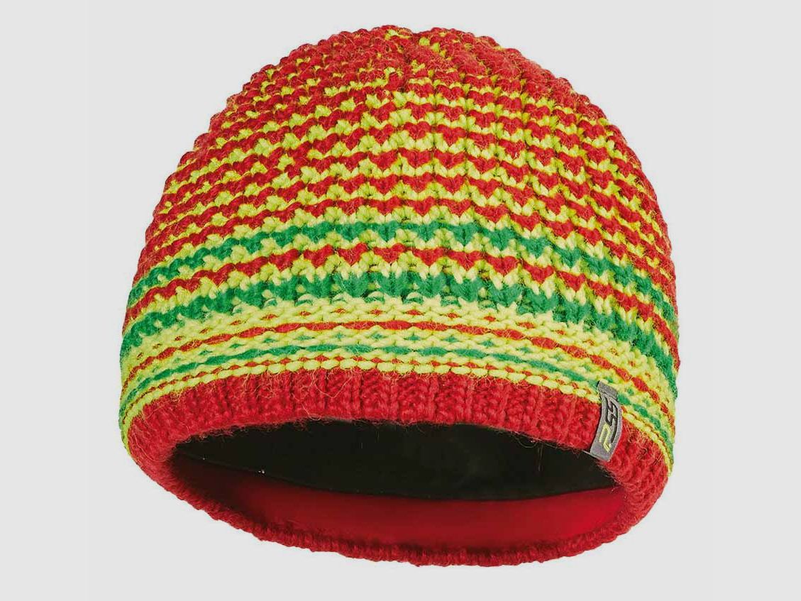 Pfeiffer Sicherheitssysteme Strickmütze Rot/Gelb/Grün