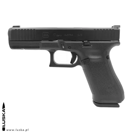 Pistola GLOCK 17 GEN. 5 MOS cal. 9x19 (versión «Glock do Brasil»; miras de acero con tritio; 3 cargadores; 4 placas), imagen 1 de 5