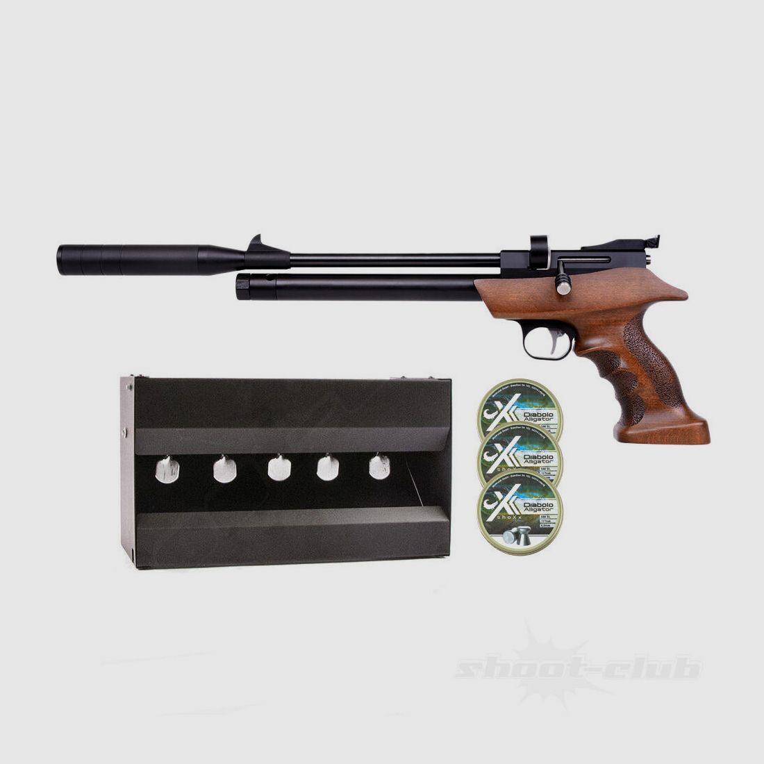 Diana Bandit Gen 2 Persluchtpistool 4,5mm Diabolos Plinking Set