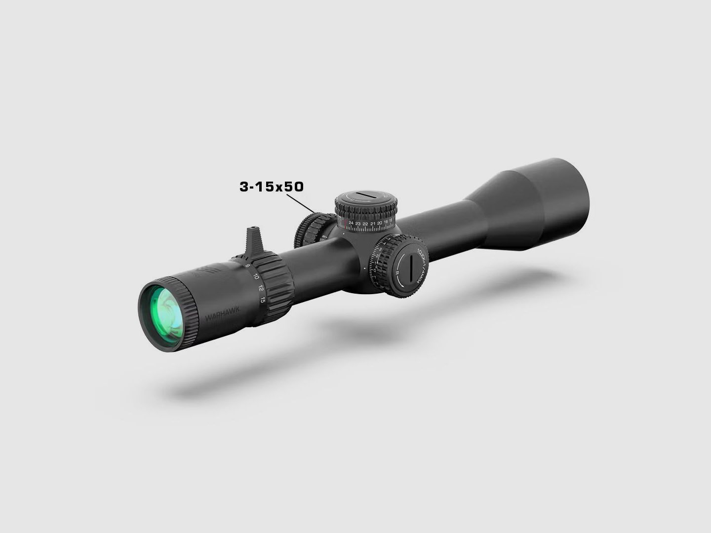 Swampfox Warhawk 3-15x50 FFP Präzisionszielfernrohr - RECCE MIL-Absehen, 34 mm