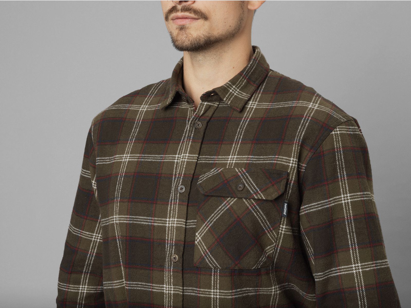 Seeland Glen Flannel Shirt – Pine Green Check, image 3 of 7
