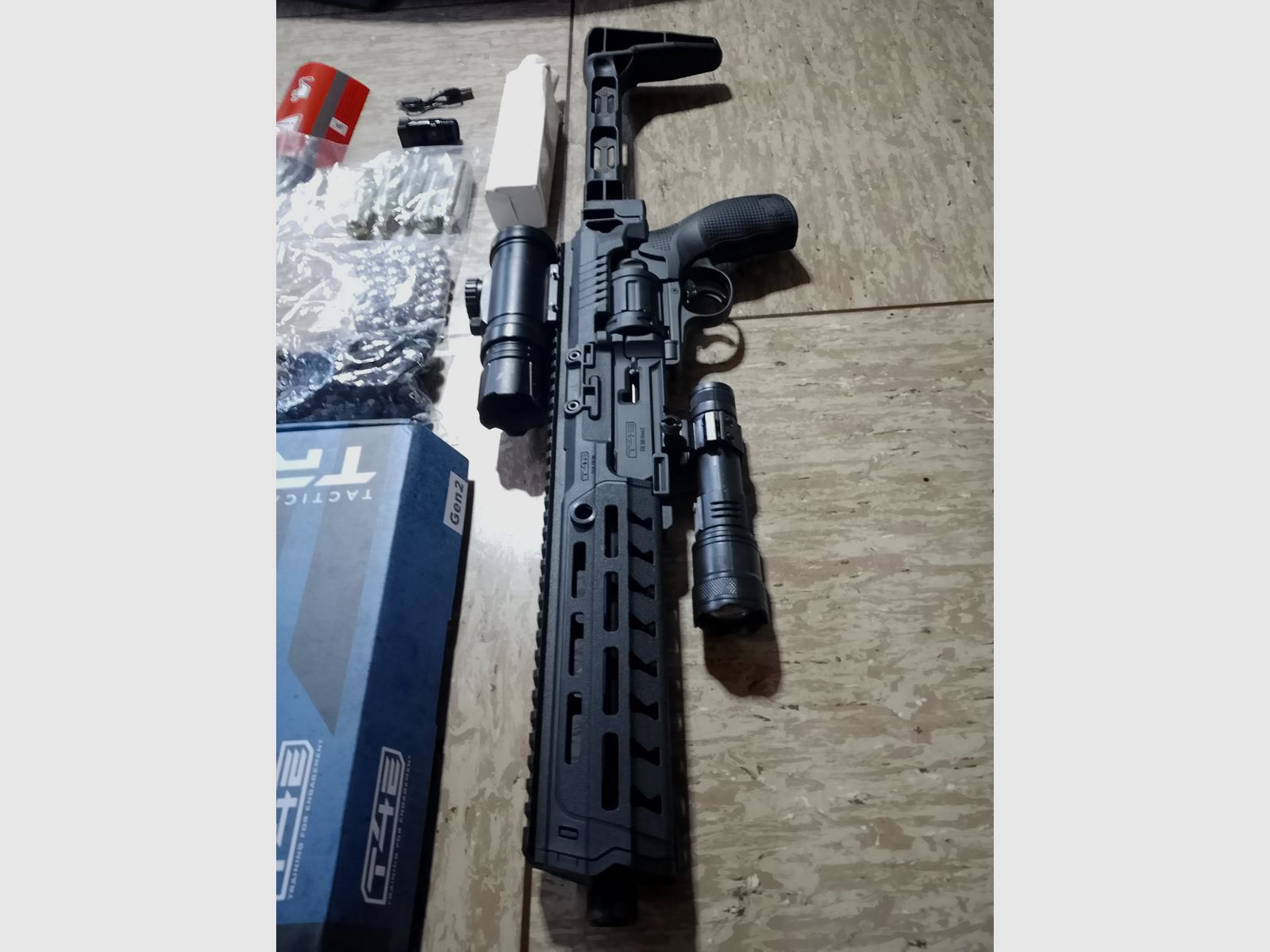 Neu T4E RAM HDR50  Tr50 gen2 + Carbine Conversion Kit+ Alu kugeln + Rubberballs .50 + Flashlight + CO2 Kapseln+ Visier Ovp 