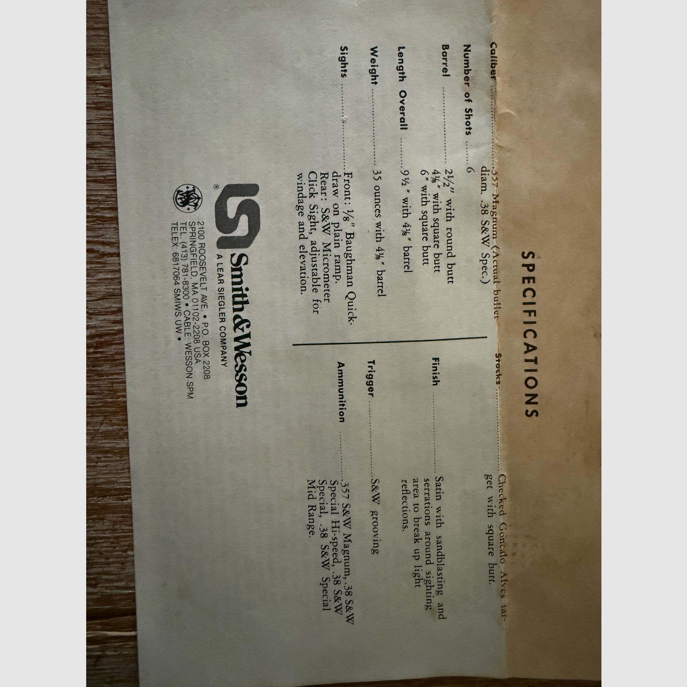 Rewolwer .357 Mag. Smith & Wesson