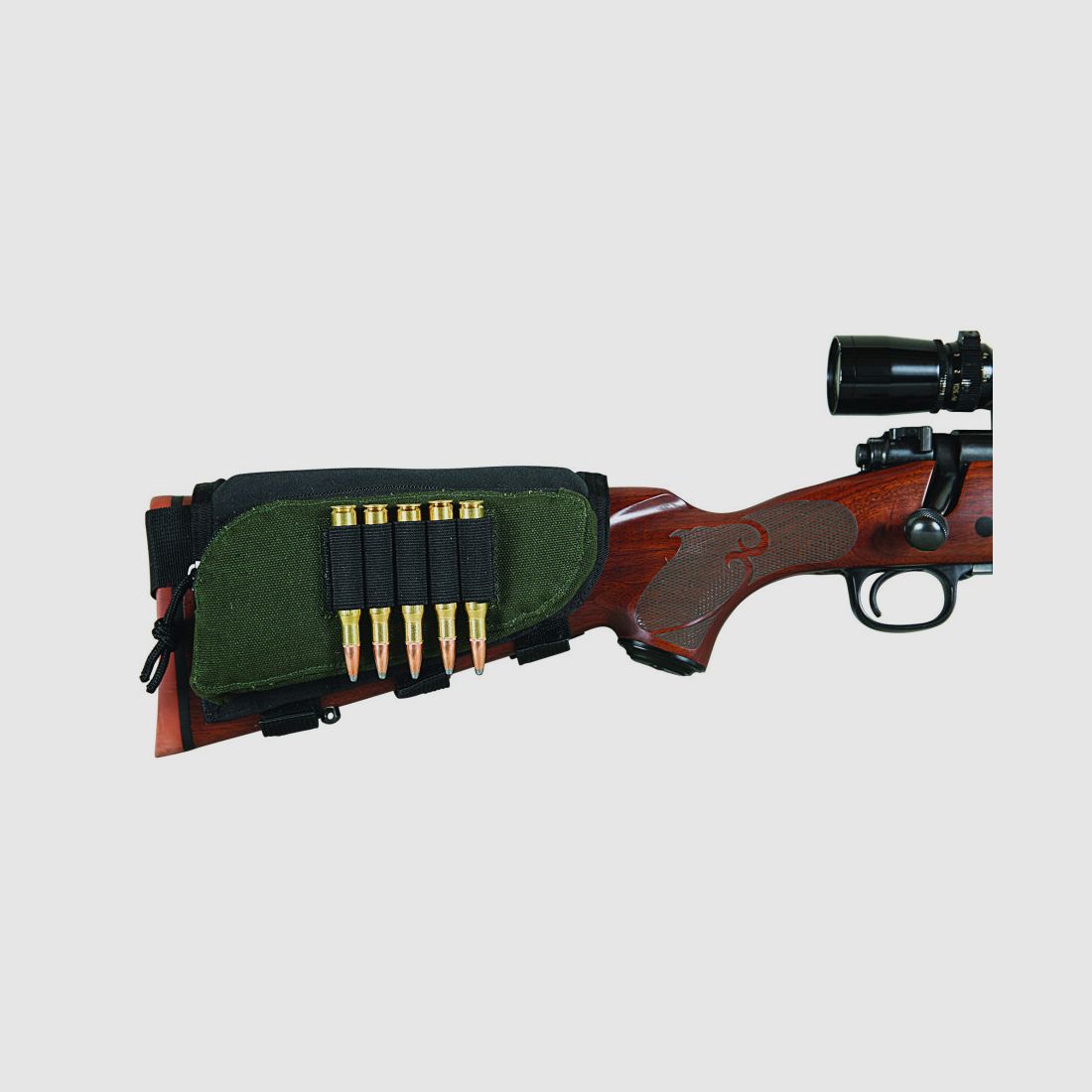 Cinturón de cartuchos con bolsillo para culata de rifle Allen
