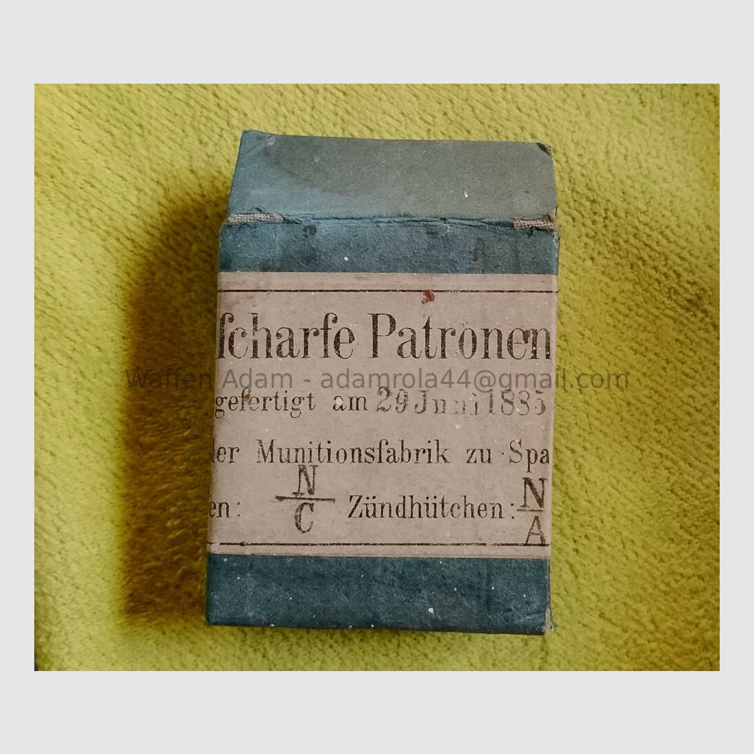 Munitionsfabrik Spandau 10 scharfe Patronen M/71