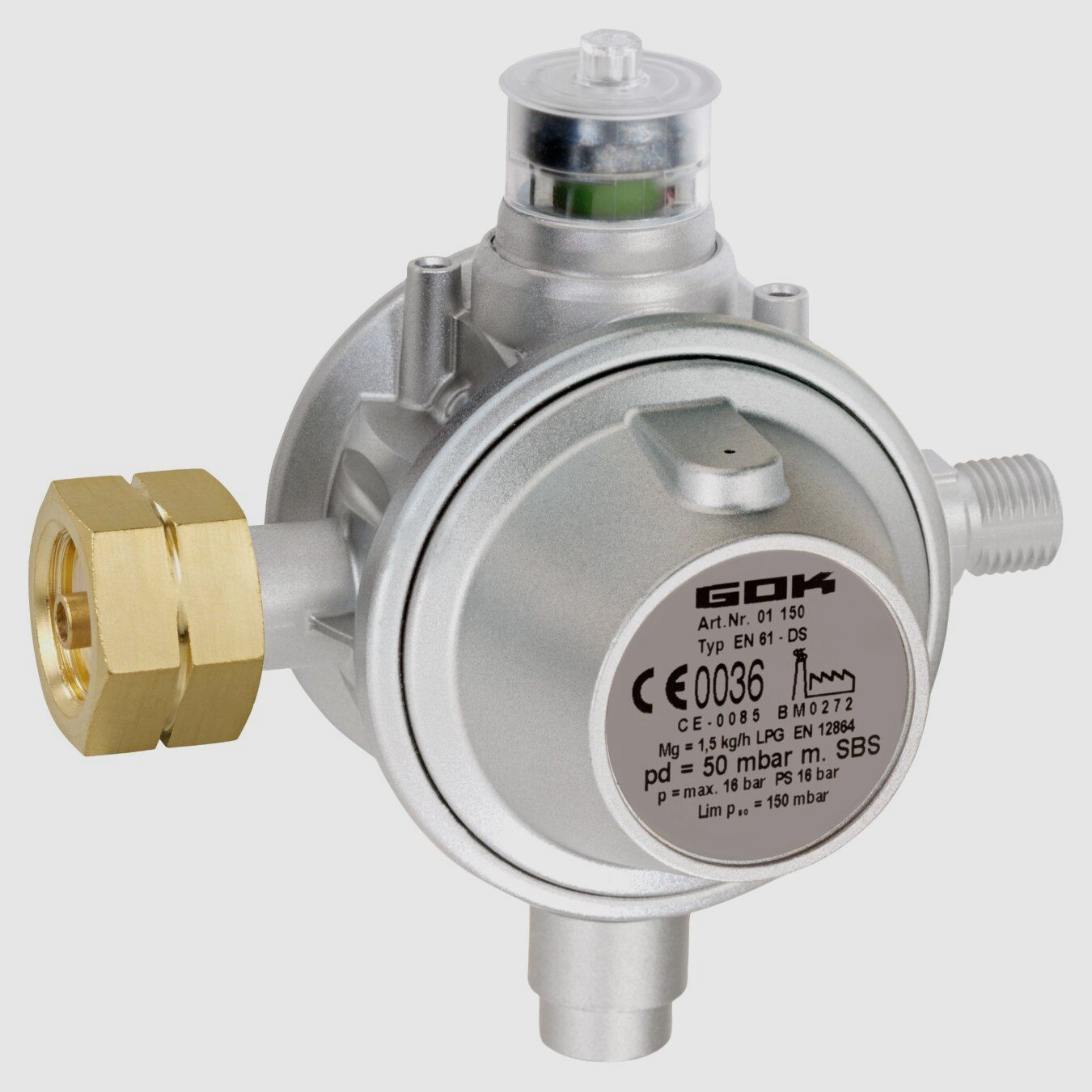 Gasregler 1,5 kg/h Komb.A x G1/4LH-KN UEDS SBS