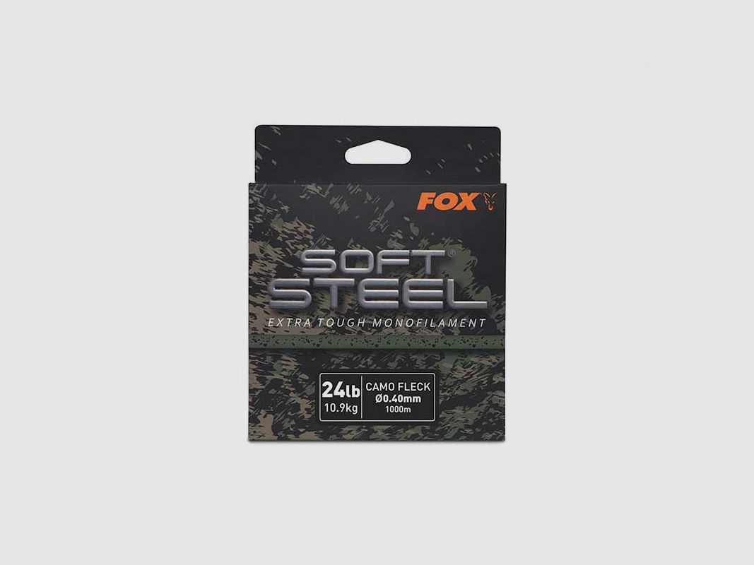 FOX – SOFT STEEL EXTRA TOUGH MONOFILAMENT 24lb 10.9kg CAMO FLECK Ø0.40mm 1000m, image 1 of 5