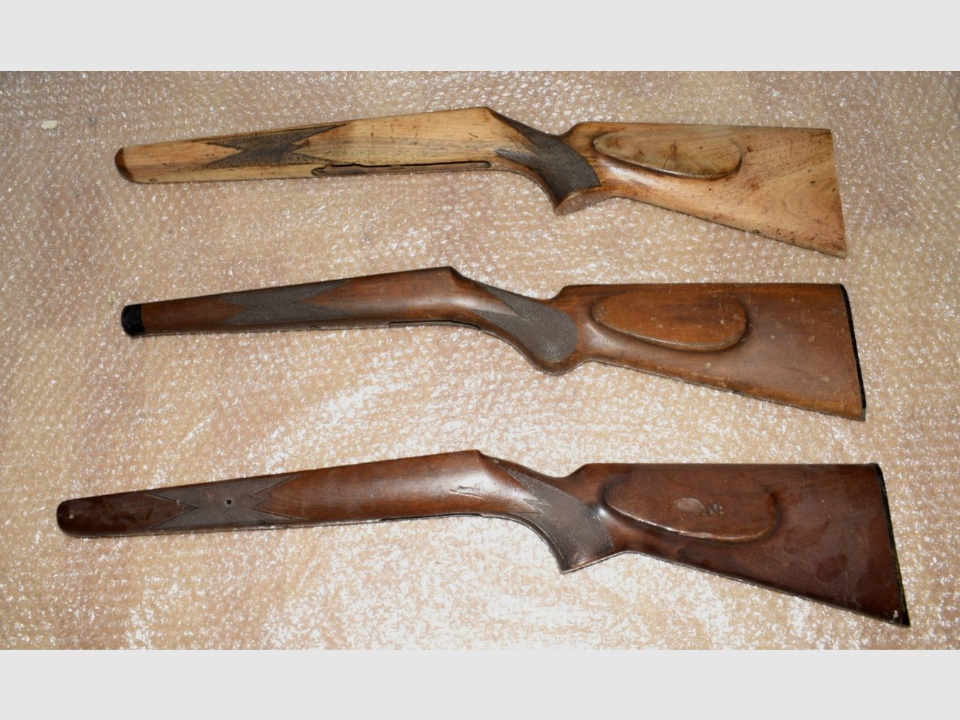 3x loopgeweer, geweerschacht