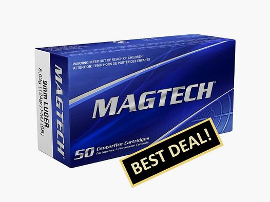 Magtech 9 mm Luger Vollmantel 8,0g/124grs.