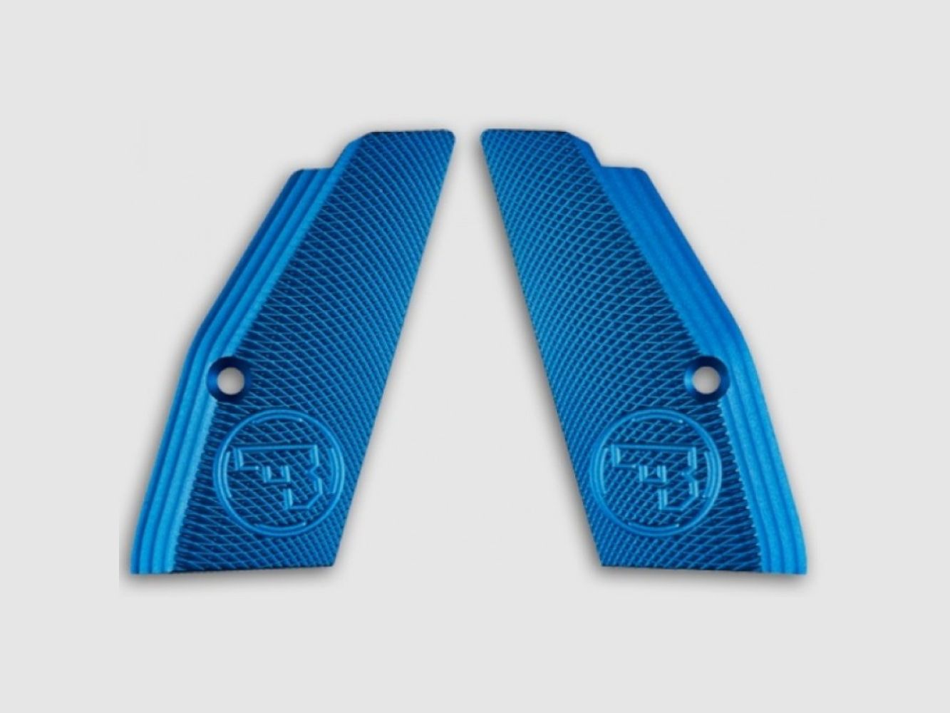 Griffschale CZ TS & SP-01 Aluminium blau 1 Paar kurz