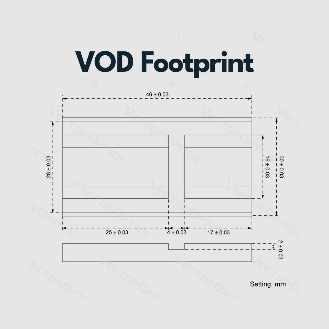 Vector Optics SCFRM-17 Montage mit VOD (Aimpoint) Footprint für 11mm Dovetail, h=6mm