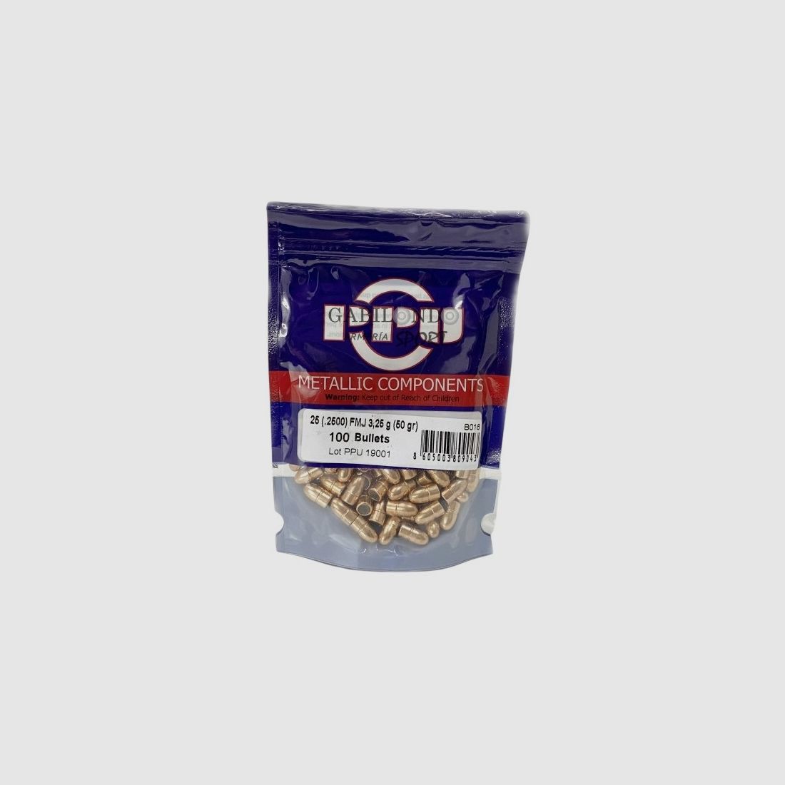 PPU projectiles cal. .25 FMJ 50 gr
