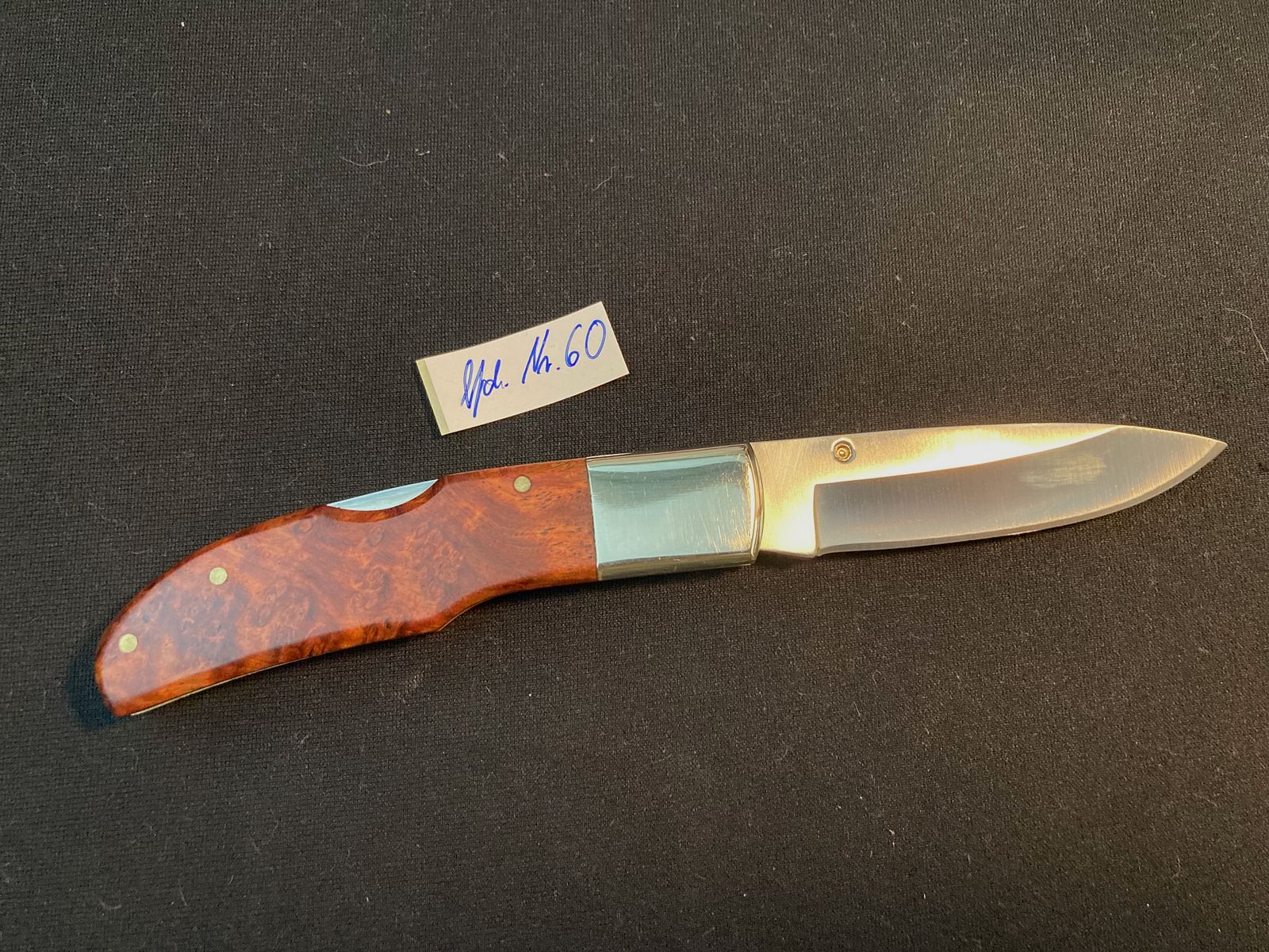 Einhandmesser, Backlock, Wurzelholz, polierte Backen 60