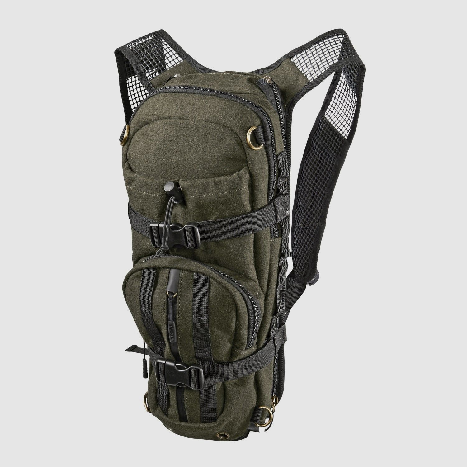 Hrkila Alta Backpack made of Melton wool Pine Green