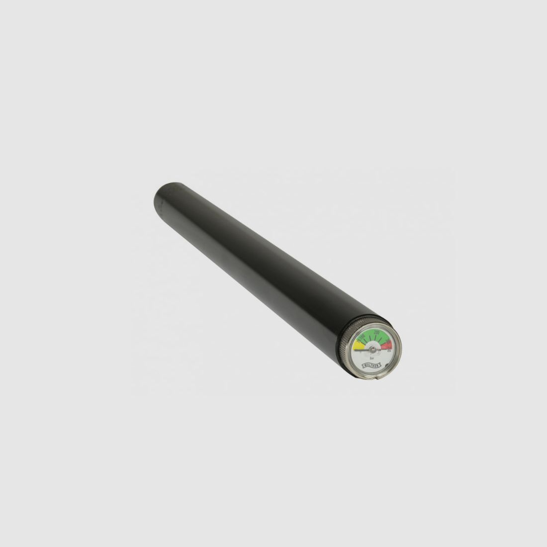 Luftdruckbehälter Stahl Walther MAXI 300 bar schwarz 267 ccm, Länge 460 mm, 930 gr mit Manometer