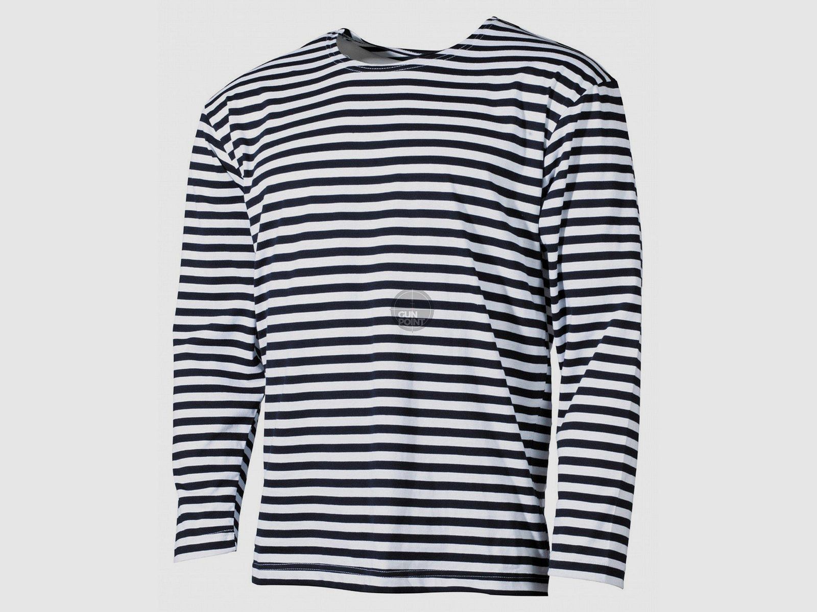 Russ. Marine Shirt, wit-blauw, langarm, zomer