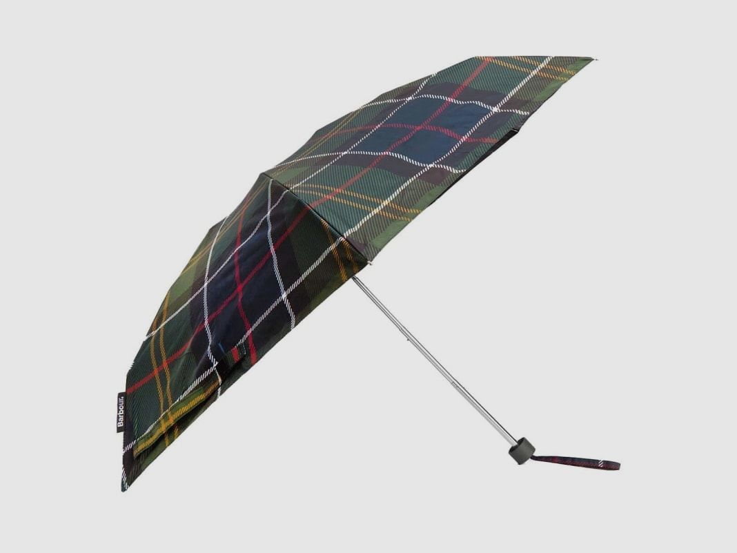 Barbour-paraplu met UV-bescherming, klassiek tartanpatroon