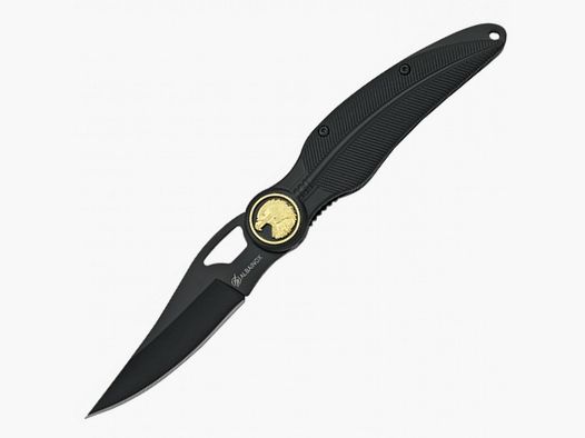 Cuchillo de bolsillo "pluma negra" con águila y clip