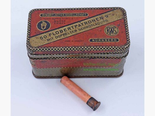 RWS (Dynamit AG) Nuremberg Flobert in original tin can 9mm Flobert double shot