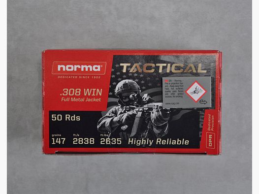 Norma Tactical FMJ .308 Win 147gr *800 Stück*