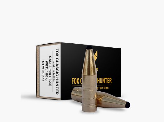Fox Bullets Classic Hunter .323 11,7 g / 180 gr bleifreie Geschosse – 50 Stück